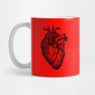 Vintage Retro Anatomical Correct Heart Illustration Mug